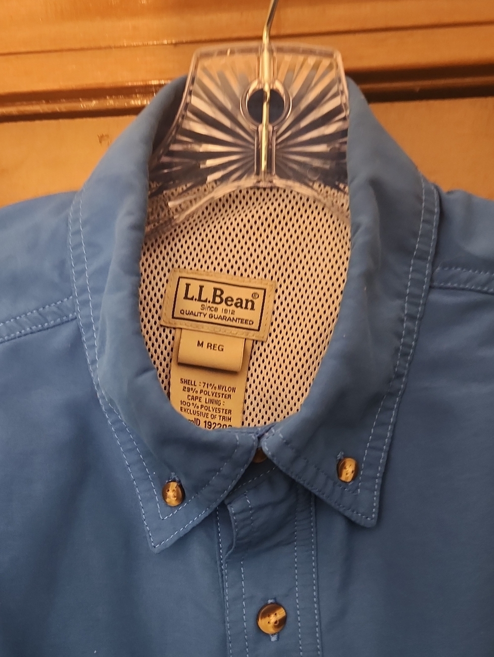 L.L. Bean Men's Light Blue Shirt Jacket with Button-Down Collar